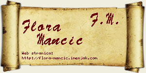 Flora Mančić vizit kartica